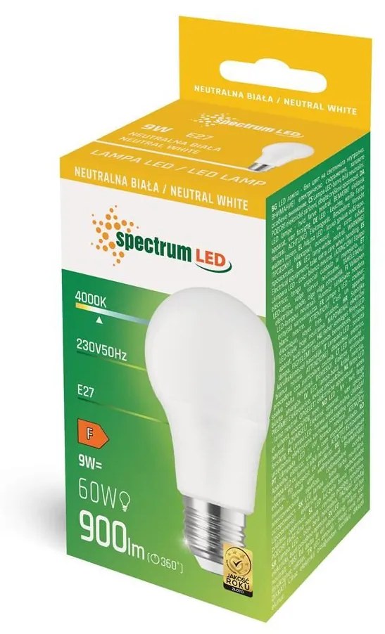 Toolight, LED studená žiarovka E27 900lm 230V 9W WOJ+14611, OSW-02222