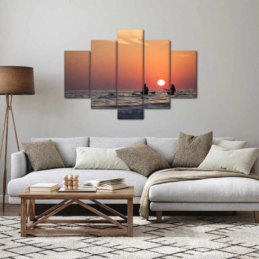 Obraz kanoistov pri západe slnka (150x105 cm)