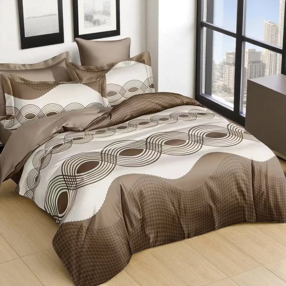 Posteľné obliečky REZOR BROWN 3-dielna sada 140x200 cm