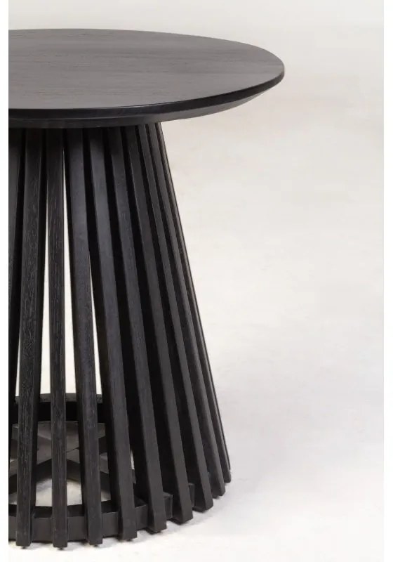 Konferenčný stolík Burgo 50 cm okrúhly teakové drevo čierny