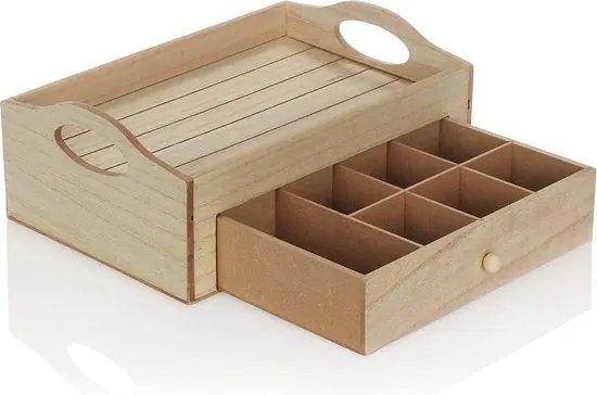 Servírovací podnos so zásuvkou na čaj TEABOX 30x20 cm
