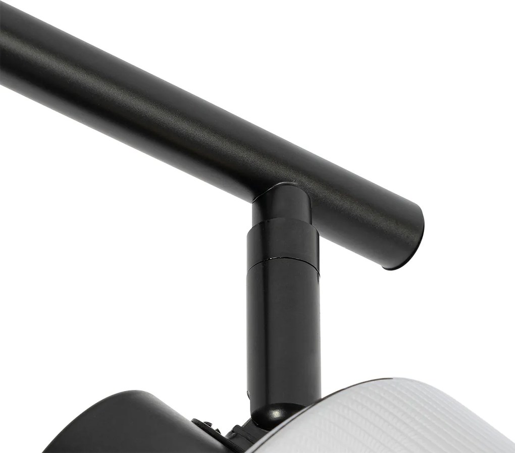 Stropné bodové svetlo čierne s dymovým sklom 3-svetlo nastaviteľné - Laura