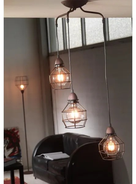 ONLI - Luster na lanku SPIDER 3xE27/15W/230V čierna/hnedá