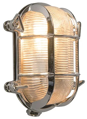 Retro nástenné svietidlo chróm 18 cm IP44 - Nautica 2 oválne
