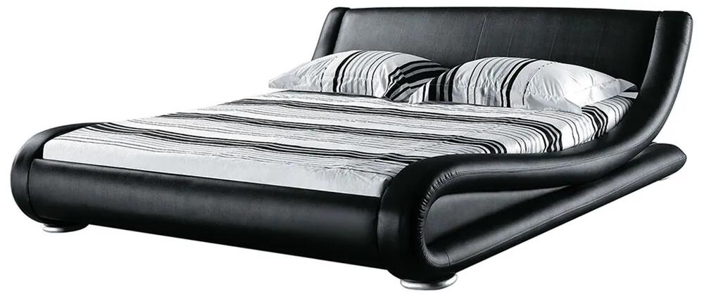 Manželská vodná posteľ 180 cm Anais (čierna) (s roštom a matracom). Vlastná spoľahlivá doprava až k Vám domov. 1077809