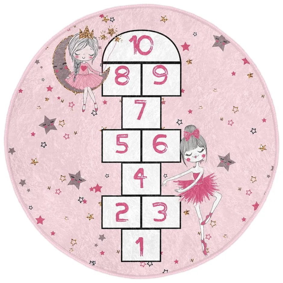 Ružový detský koberec ø 80 cm Comfort – Mila Home