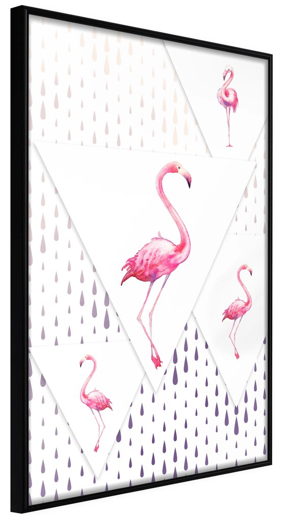 Artgeist Plagát - Flamingo Family [Poster] Veľkosť: 20x30, Verzia: Zlatý rám s passe-partout