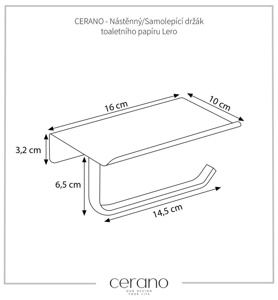 CERANO - Nástenný/Samolepiaci držiak toaletného papiera Lero - chróm, CER-CER-479500