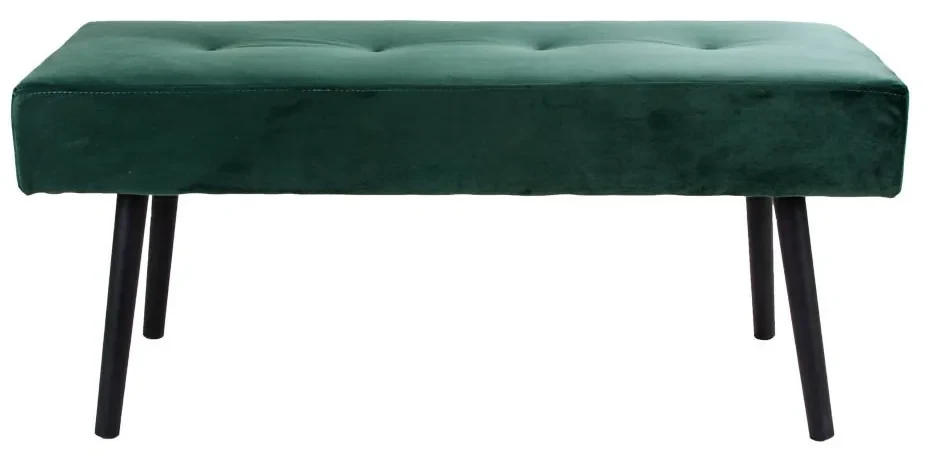 Zelená Zamatová lavica Skiby 35 × 100 × 44 cm HOUSE NORDIC