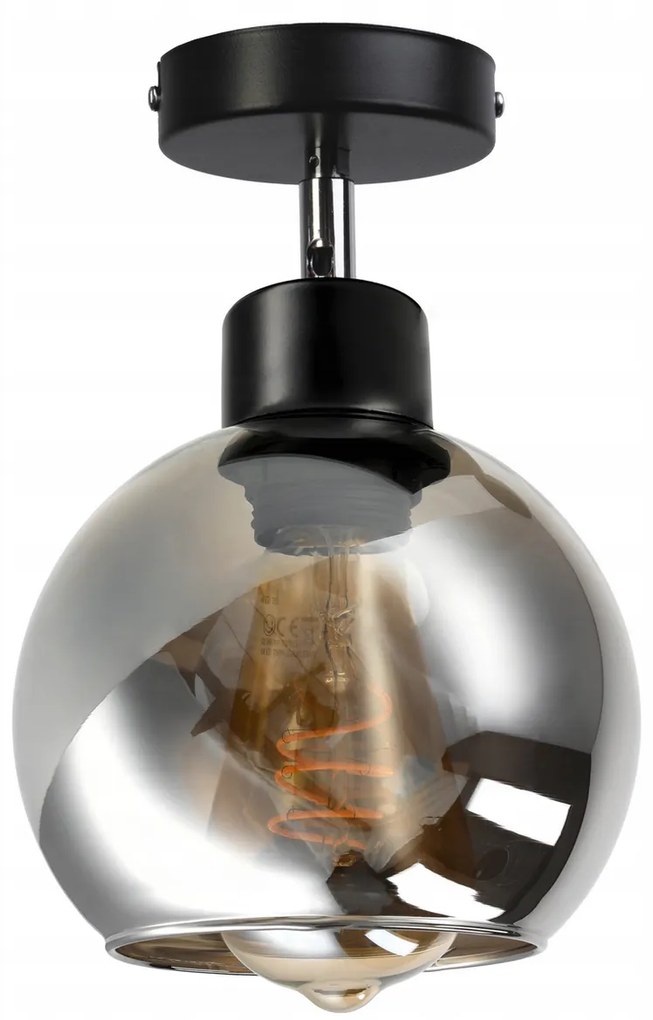 BERGE Sklenená LED stropná lampa 1xE27 - dymová guľa