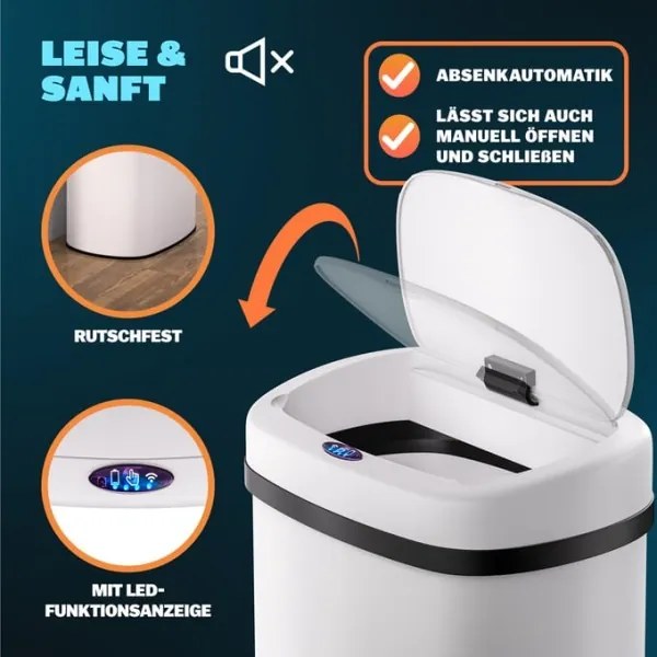 Bezdotykový Jumbo koš 50l biela