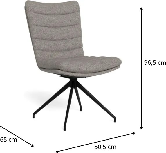 Otočná jedálenská stolička Grafton svetlosivá