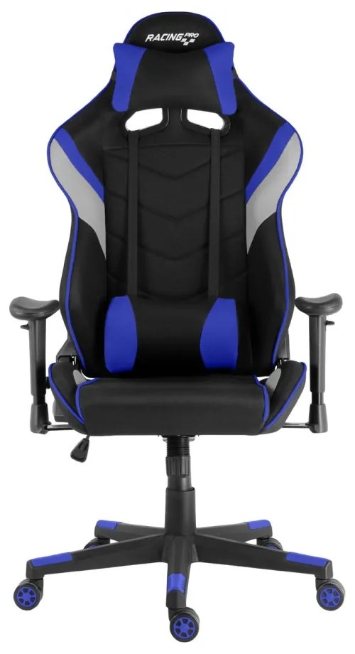 Herná stolička Racing PRO ZK-021 TEX — látka, čierna / modrá