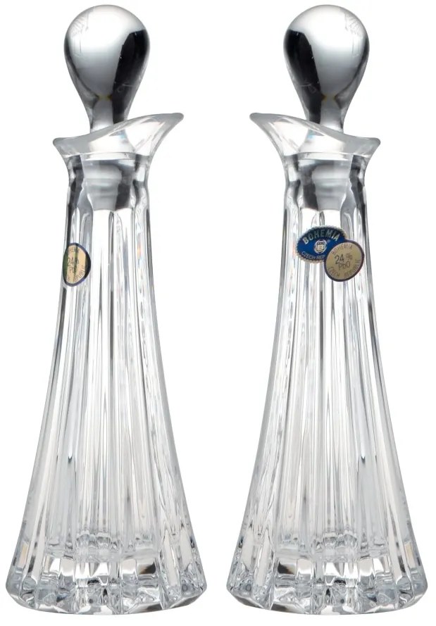 Sklenená fľaštička na olej/ocet, Crystal Bohemia, 80 ml, sada 2 ks