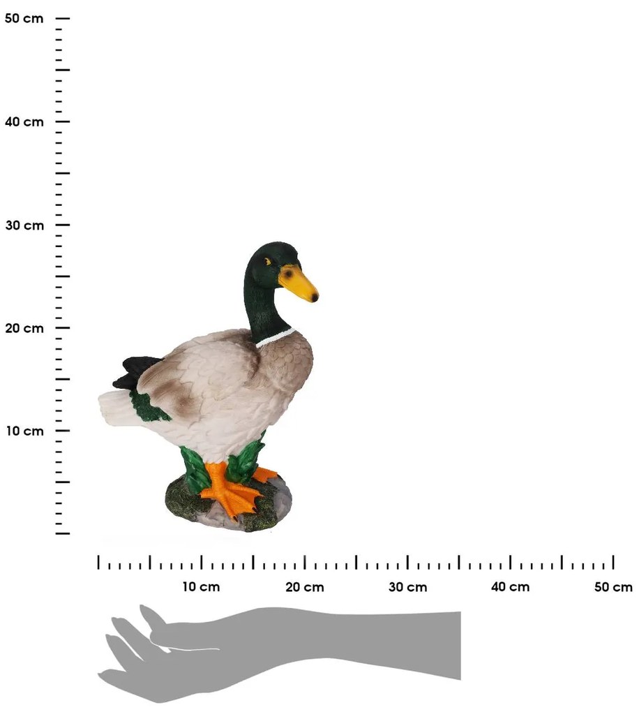 Záhradná figúrka z polistone Duck1, 26,5x21 cm, viacfarebná