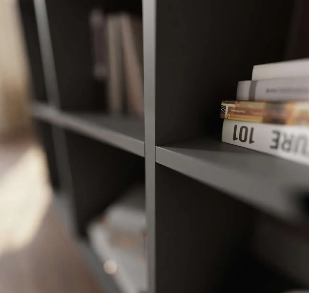 REGÁL KNIŽNICA ŠEDÁ BLITZ