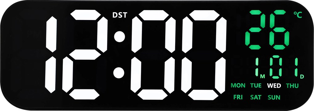 Extra veľké digitálne LED hodiny JVD DH9016.4 (46 cm) – modré podsvietenie, teplomer