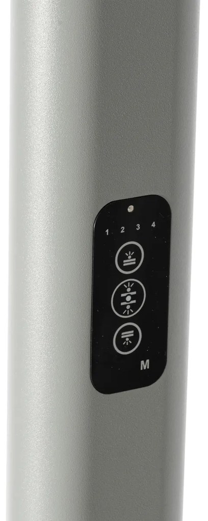 Denná stojaca lampa sivá štvorcová vrátane LED a stmievača - Guzo