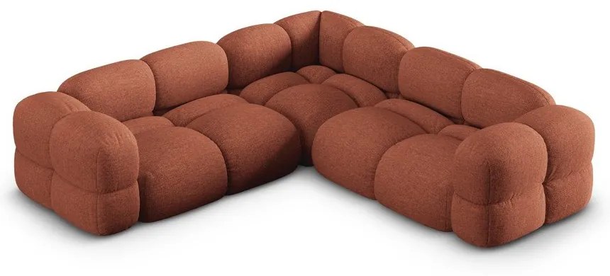 Rohová pohovka v tehlovej farbe Loretto – Cosmopolitan Design