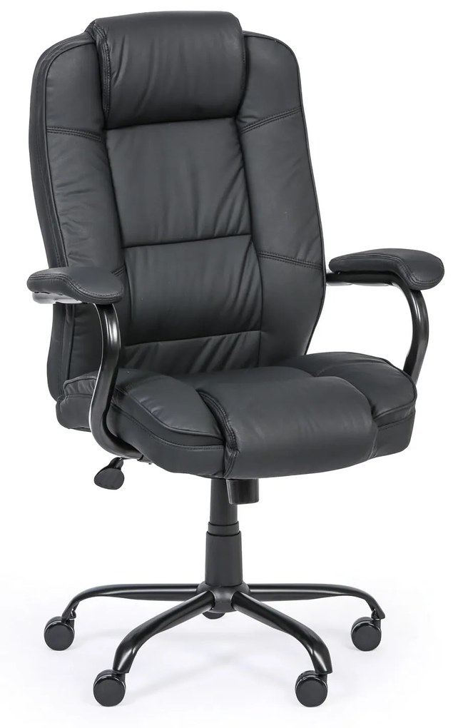Kožené kancelárske kreslo MAXOR XXL, čierne