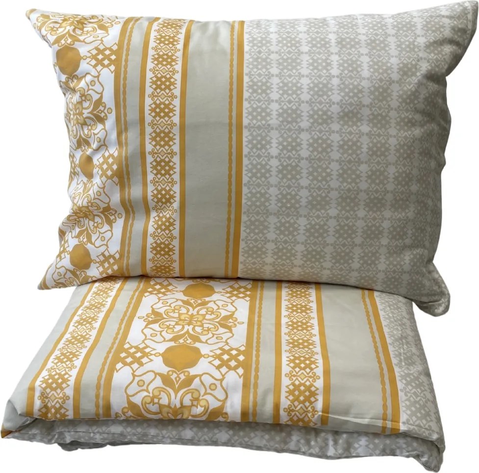 Obliečky bavlnené Angelika gold - 2x Vankúš 90x70cm, 1x Paplón 200x220cm