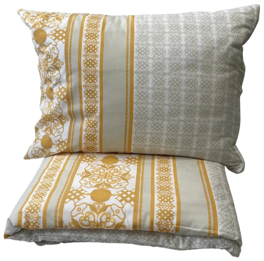 Obliečky bavlnené Angelika gold TiaHome - 1x Vankúš 90x70cm, 1x Paplón 140x220cm