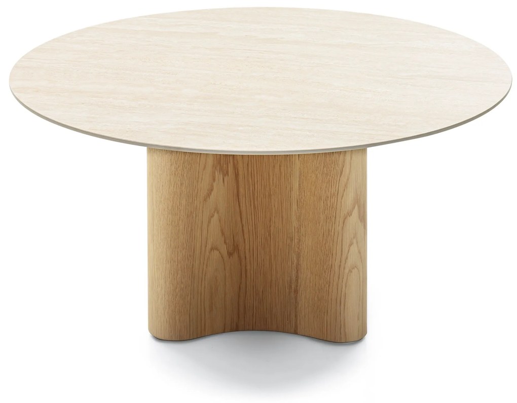 Konferenční stolek Alesund 90 cm travertin/dub přírodní