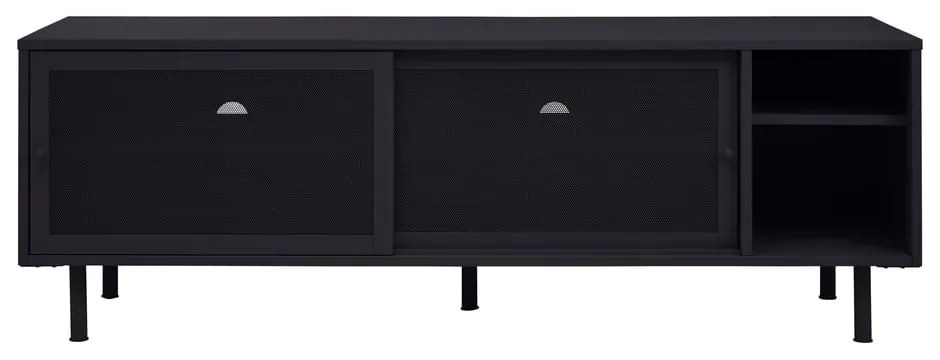 Čierny kovový TV stolík 160x55x45 cm Veep – Unique Furniture