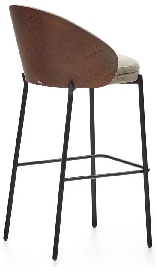 Hnedá/béžová barová stolička (výška sedadla 77 cm) Eamy – Kave Home