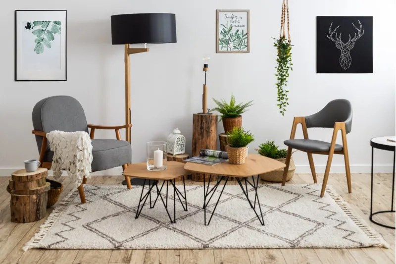 Dywany Łuszczów, Kusový koberec Berber Asila B5970 cream and brown, 180x270, béžová, obývacia izba