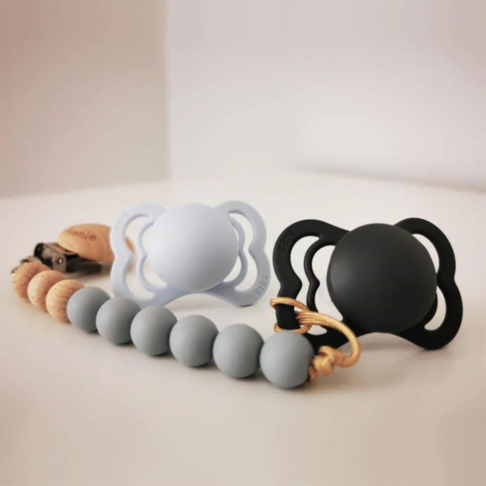 BIBS Supreme cumlíky, kaučuk 2ks - veľkosť 2 - Cloud Black