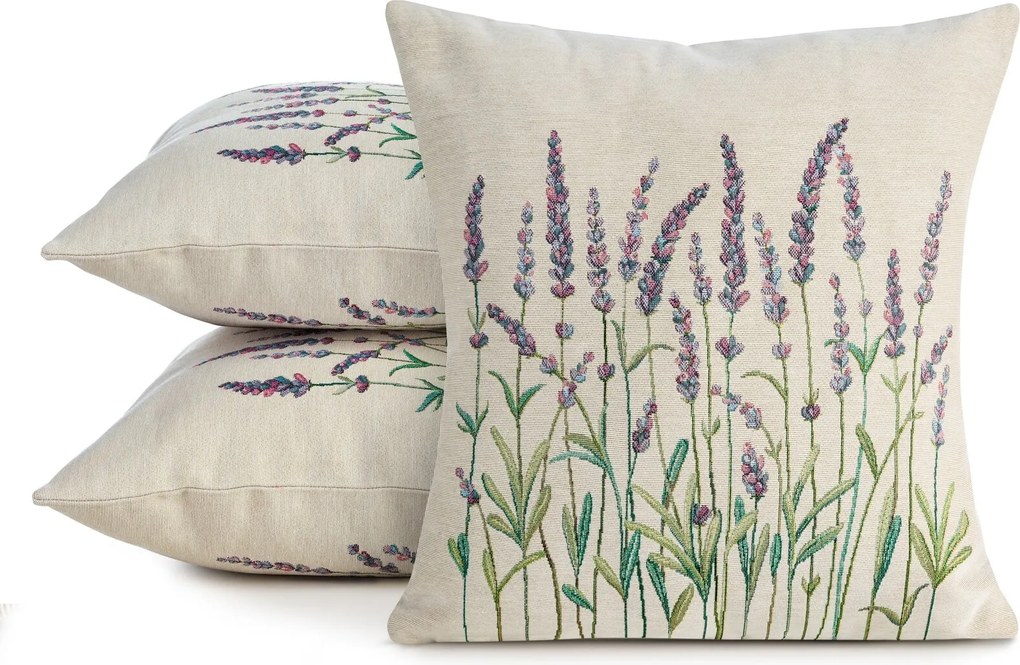 GOBELÍNOVÁ DEKORAČNÁ OBLIEČKA NA VANKÚŠ LAVENDER2 45X45 CM VZOROVANÁ