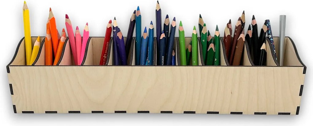 usporadejto.cz Pastelkovník XL VASKY, 44 x 8 x 10 cm, s označením farieb