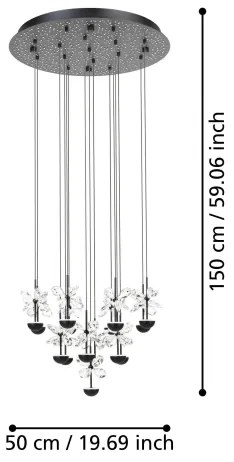 Eglo 390277 - LED Stmievateľný luster na lanku PIANOPOLI LED/27W/230V 3000K