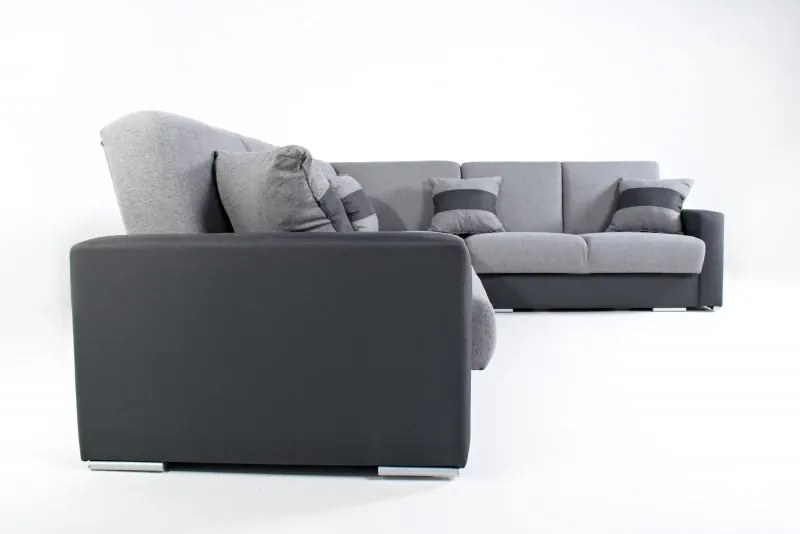 Rozkladacia rohová sedacia súprava Nero, šedá (svetlá sedák / tmavá korpus -malmo 92/94)