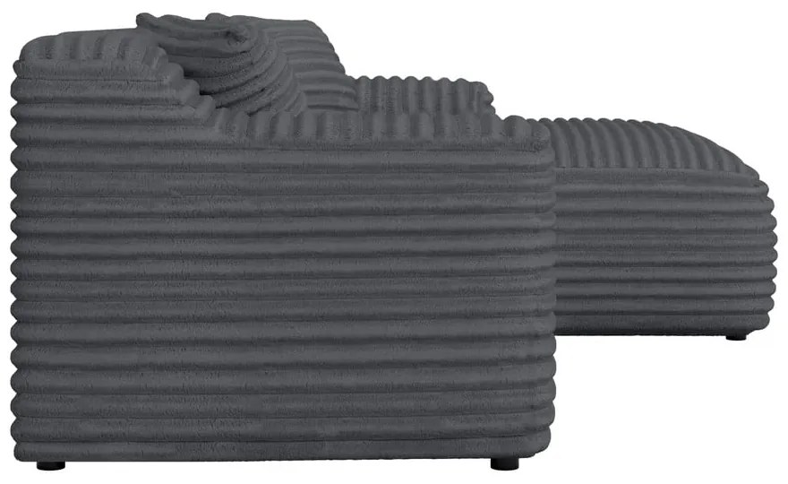 Tmavosivá menčestrová rohová pohovka (pravý roh/s leňoškou) Martin – Ropez