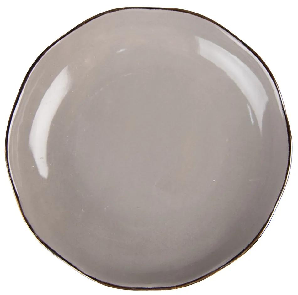 Sivý keramický dezertný tanierik Bilo - Ø20*3 cm