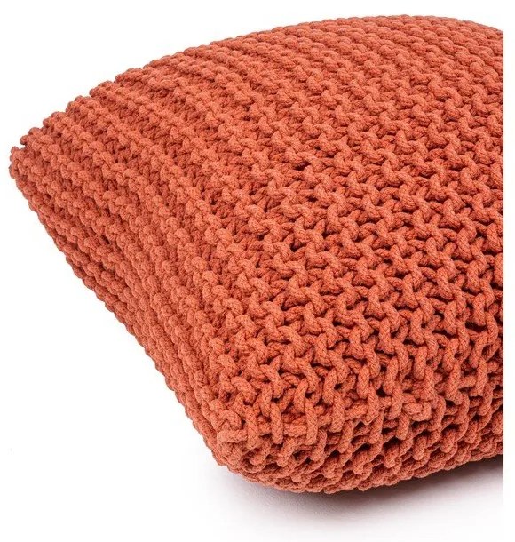 Tehlovo červený vankúšový puf Bonami Essentials Knit
