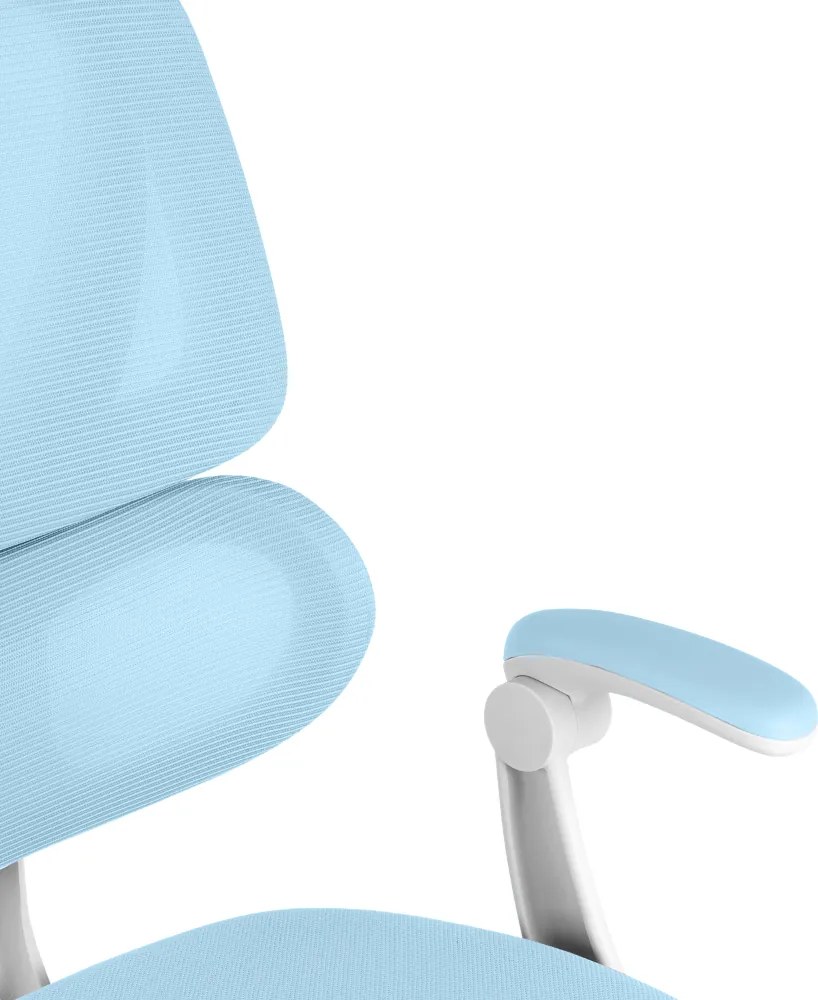 Detská otočná stolička Neoseat JUNI 023 — látka, prateľný poťah, modrá