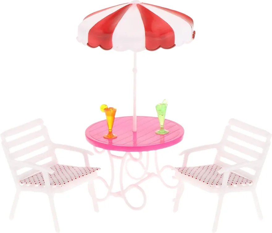 LEAN Toys Letovisko Set pre bábiky Bazén Šmykľavka Lehátka Dáždnik