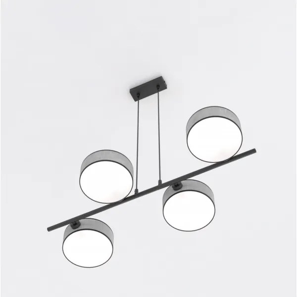 Závesný luster na lanku DRUMZ 4xE14/10W/230V sivý