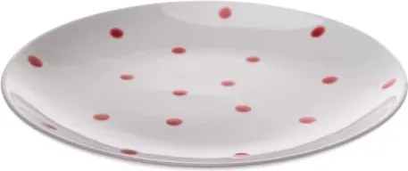 Plytký tanier 26,5 cm, biely s bodkami%