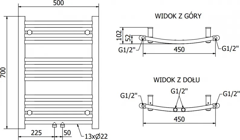 Mexen Ares, elektrické vykurovacie teleso 700 x 500 mm, 300 W, chrómová, W102-0700-500-2300-01