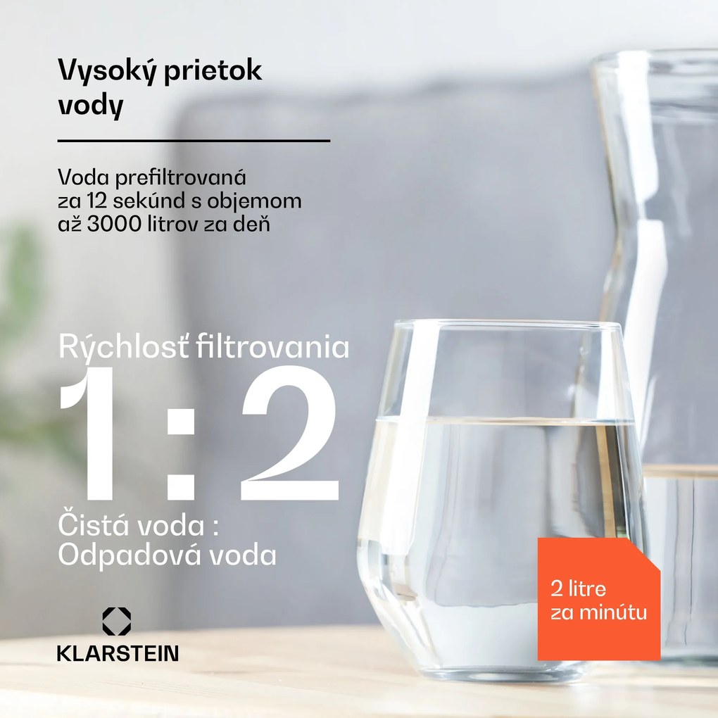 Klarstein PureLine 800, filtračný systém, reverzná osmóza, 800 GPD / 3000 L/d