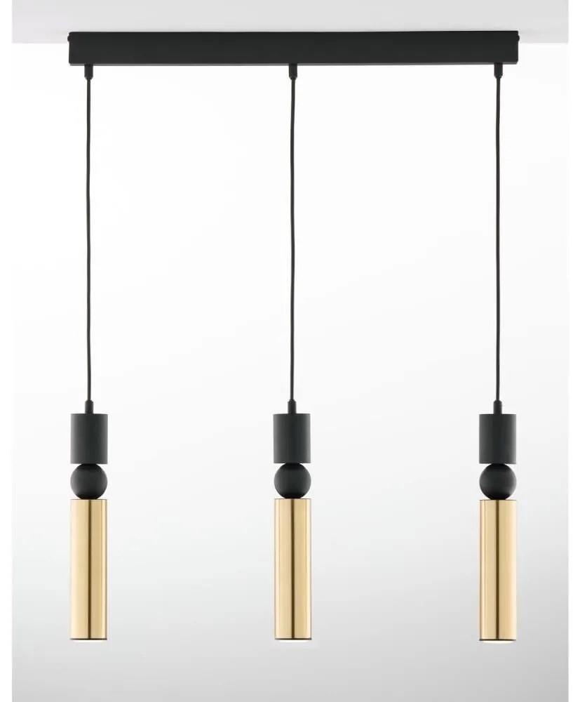 Jupiter 2007 - Luster na lanku ALAS 3xGU10/10W/230V zlatá/čierna