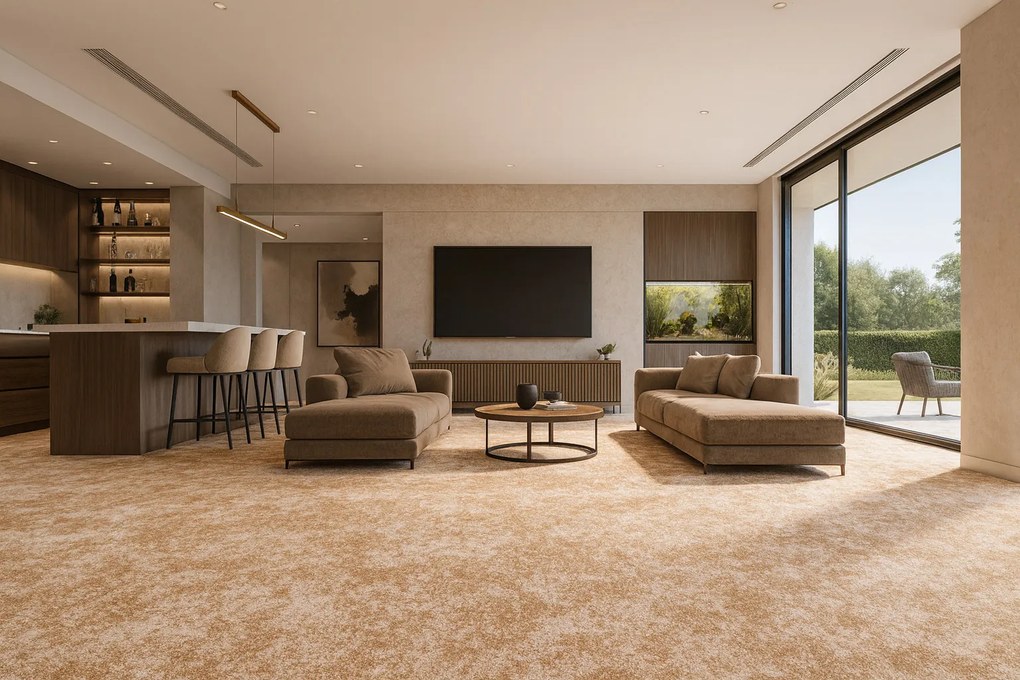 Metrážny koberec Serena 6652, na mieru, šíře 4m,5m, hnedá, filc, detská izba, Condor Carpets