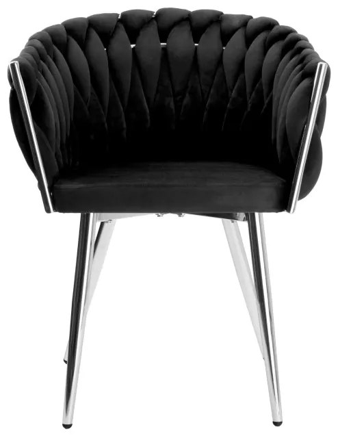 Jedálenská stolička COFTON zamatová, strieborná / čierna