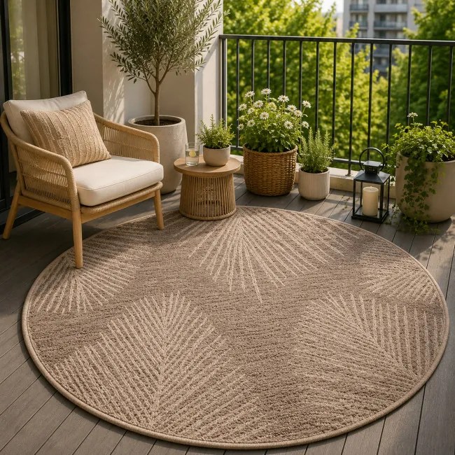 Koberec PATIO INT 5028/170 naturálny kruh