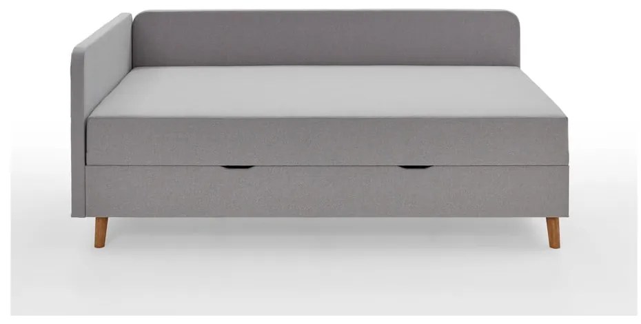 Svetlosivá čalúnená jednolôžková posteľ s úložným priestorom 90x200 cm Cabana – Meise Möbel