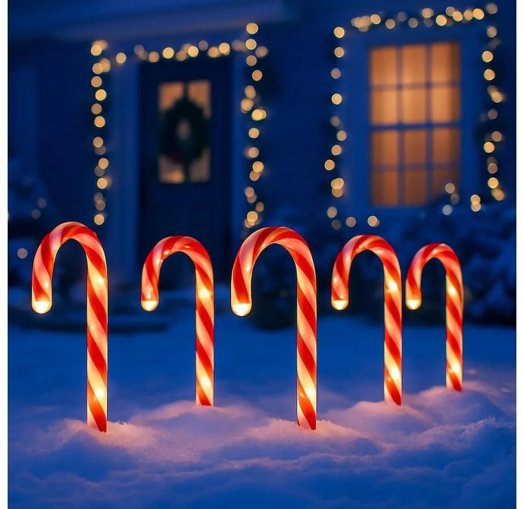 SADA 5x LED vonkajších vianočných dekorácií LED/2W/230V IP44 červené